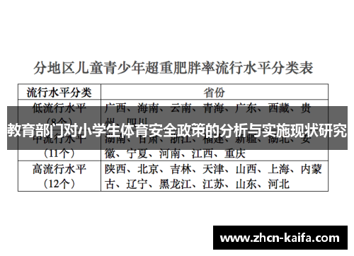 教育部门对小学生体育安全政策的分析与实施现状研究